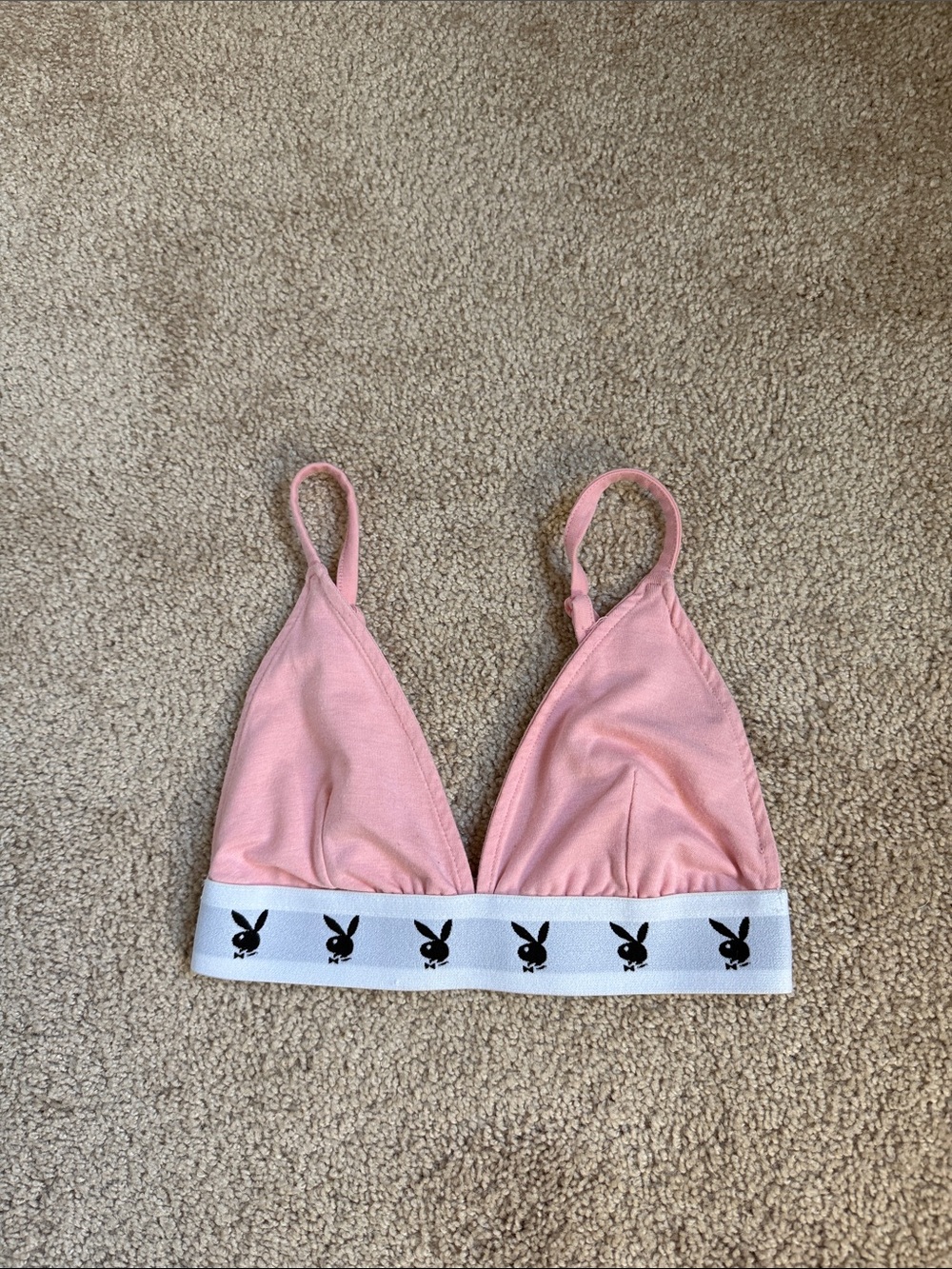 Playboy × Missguided Pink Bunny Taped Triangle Bralette. Size 0 - Picture 2 of 5